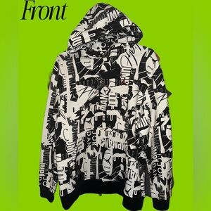 Jordan Jumpman Black and White City graffiti hoody - Men’s large